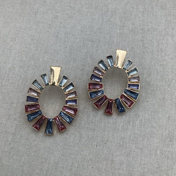 Modernist Multicolor Pierced Earrings - Picture 2 of 3
